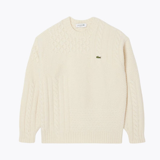 LC Relaxed Fit Patchwork Effect Wool Sweater